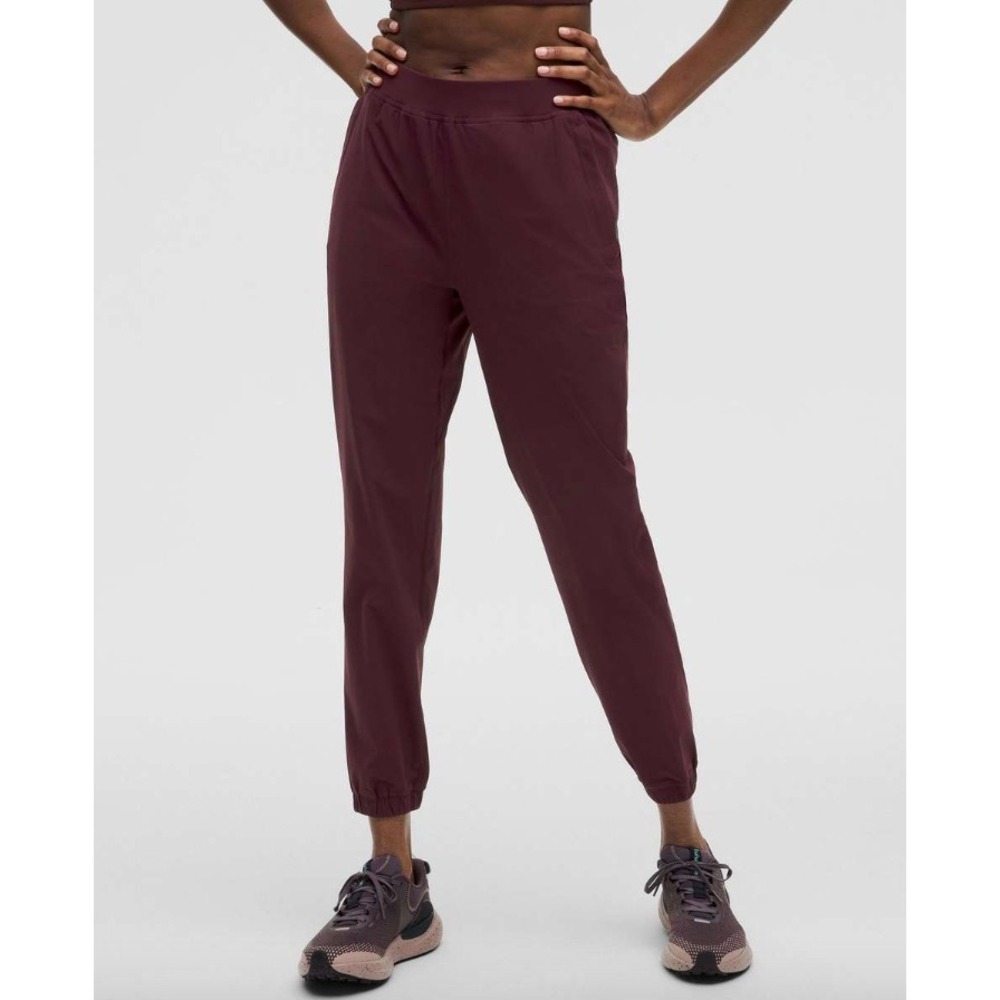 Lululemon Womens Adaptive State Jogger 4 Burgundy Red Zip Ankle Excellent W5CVMS - Picture 1 of 8